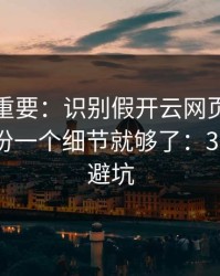 冷门但重要：识别假开云网页其实看客服身份一个细节就够了：30秒快速避坑