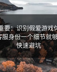 冷门但重要：识别假爱游戏体育官网其实看客服身份一个细节就够了：5个快速避坑