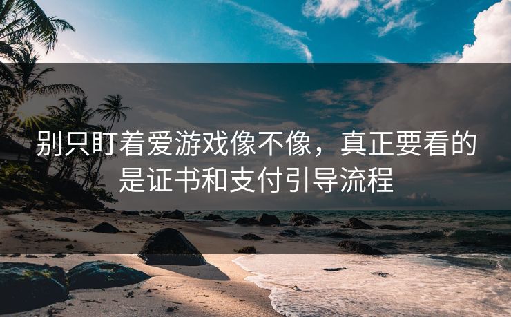 别只盯着爱游戏像不像，真正要看的是证书和支付引导流程