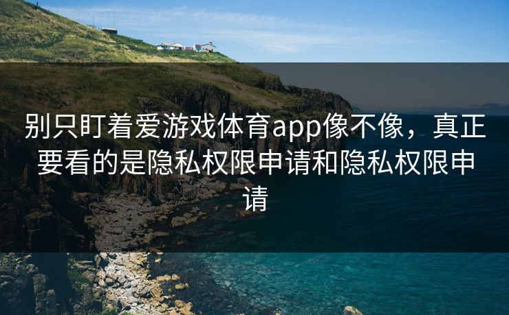 别只盯着爱游戏体育app像不像，真正要看的是隐私权限申请和隐私权限申请